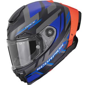 Integrální helma na motorku Scorpion EXO-RACE Air Carbon Fury matná černo-šedo-modrá