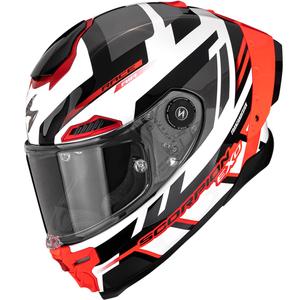 Integrální helma na motorku Scorpion EXO-RACE Air Carbon Fury bílo-stříbrno-červená