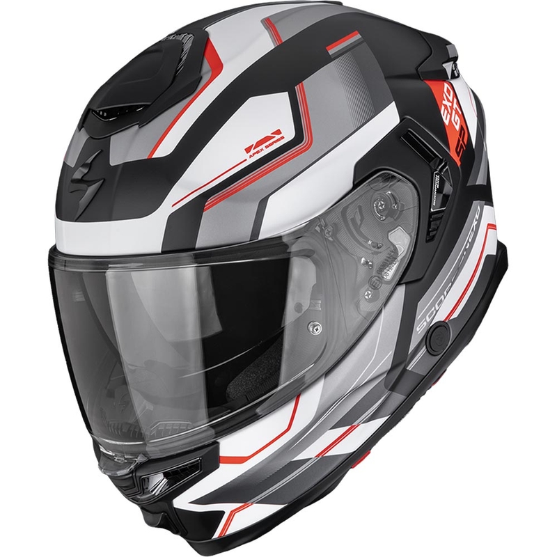 Integrální helma na motorku Scorpion EXO-GT SP Air Arkon matná černo-stříbrno-červená