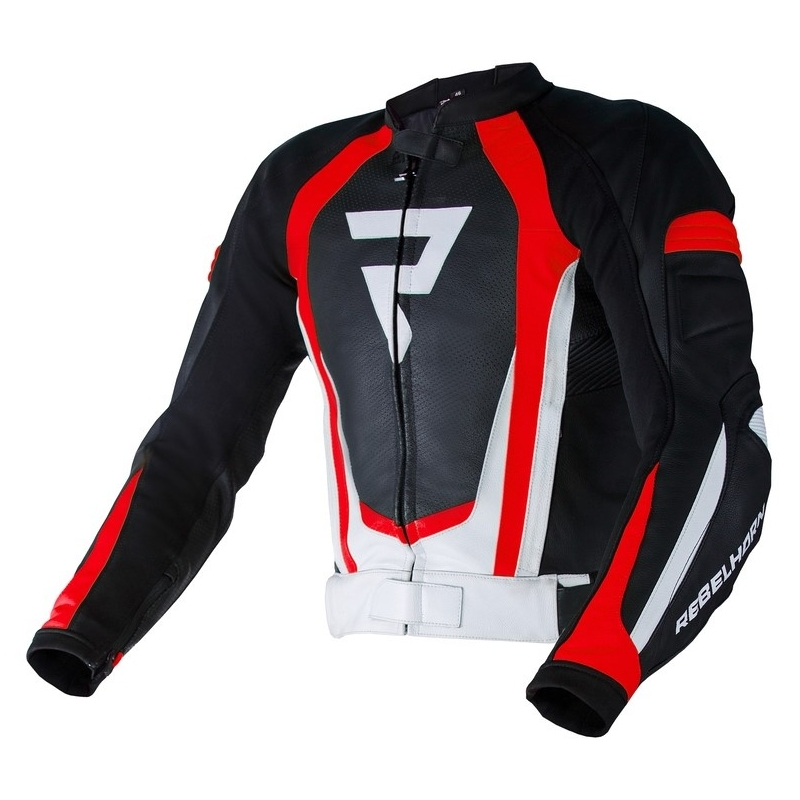 Bunda na motorku Rebelhorn Piston II PRO černo-bílo-fluo červená výprodej