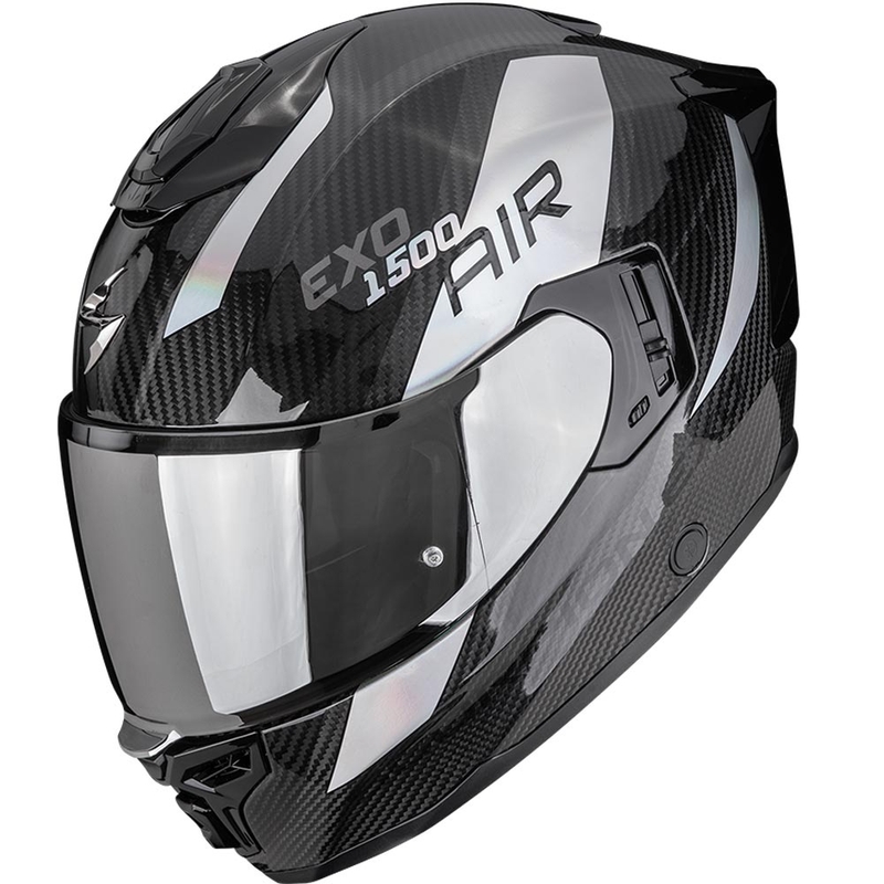 Integrální helma na motorku Scorpion EXO-1500 Carbon Air Platted černo-stříbrná