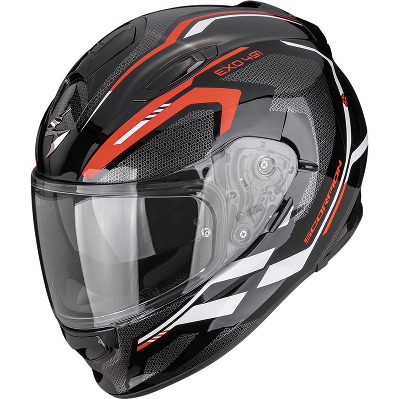 Integrální helma na motorku Scorpion EXO-491 KRIPTA černo-červeno-bílá