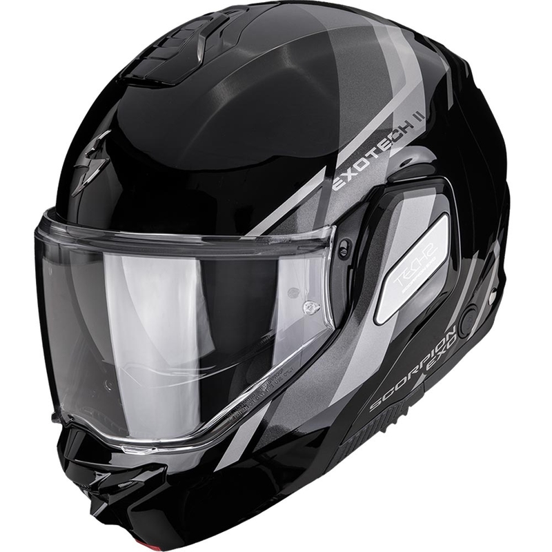 Překlápěcí helma na motorku Scorpion EXO-TECH II Markus černo-stříbrná