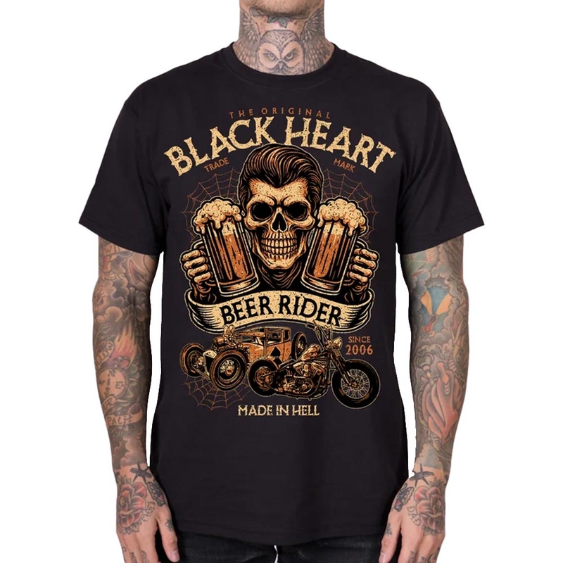 Tričko Black Heart Beer Rider černé