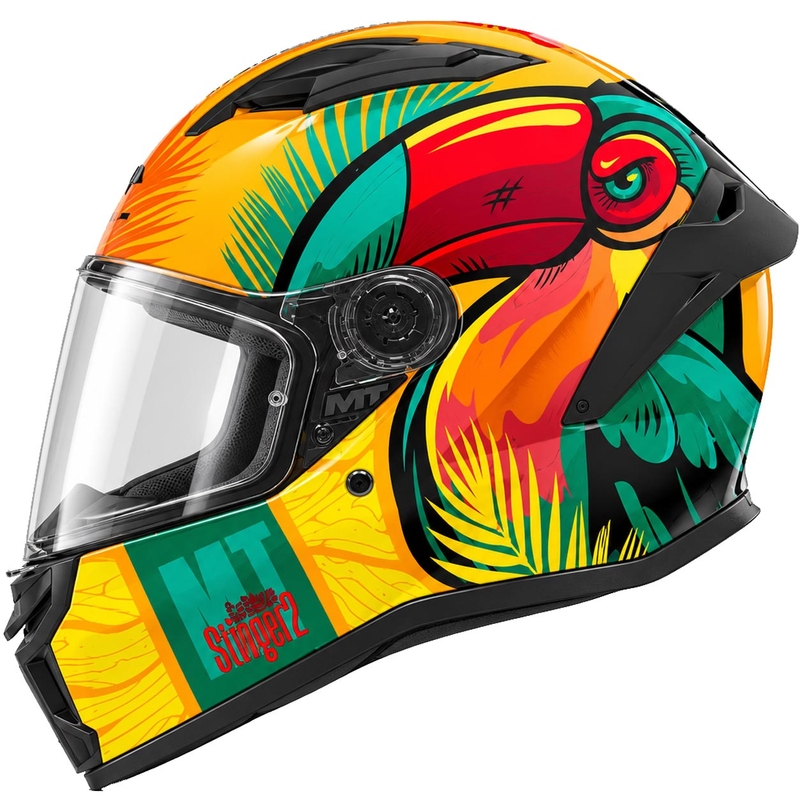 Integrální helma na motorku MT Stinger 2 Caribbean C3 zeleno-žlutá