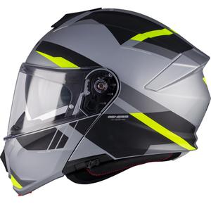 Výklopná helma na motorku MT Genesis R SV Cheeky C3 černo-šedo-fluo žlutá