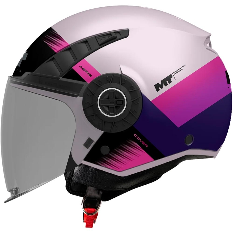 Otevřená helma na motorku MT Aeris Cover C8 matná růžovo-fialová