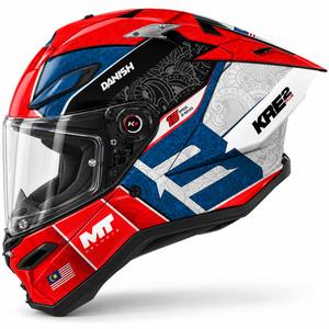 Integrální helma na motorku MT KRE 2 PLUS Danish 26 Season B5 červeno-modrá