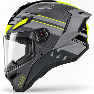 Integrální helma na motorku MT KRE 2 Fussion C2 matno-lesklá šedo-fluo žlutá