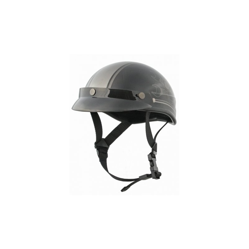 Moto přilby braincap Rusty Pistons Skull Shine černá matná