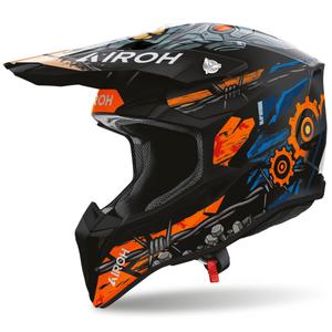 Motokrosová helma na motorku Airoh Wraaap Gear matná černo-oranžová