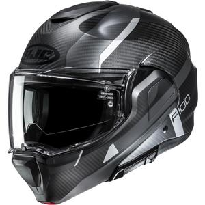 Překlápěcí helma na motorku HJC F100 Carbon Askan MC5SF černo-šedo-stříbrná