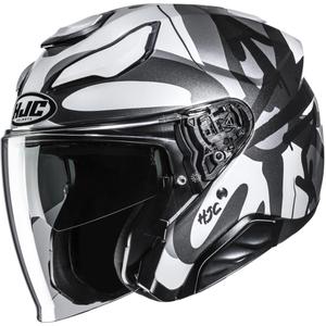 Otevřená helma na motorku HJC F31 Sora MC5 černo-šedo-bílá