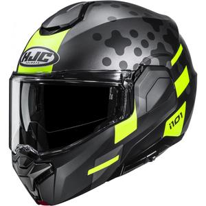 Překlápěcí helma na motorku HJC i101 Astel MC3HSF černo-šedo-fluo žlutá