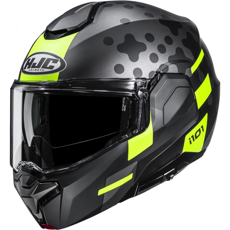 Překlápěcí helma na motorku HJC i101 Astel MC3HSF černo-šedo-fluo žlutá