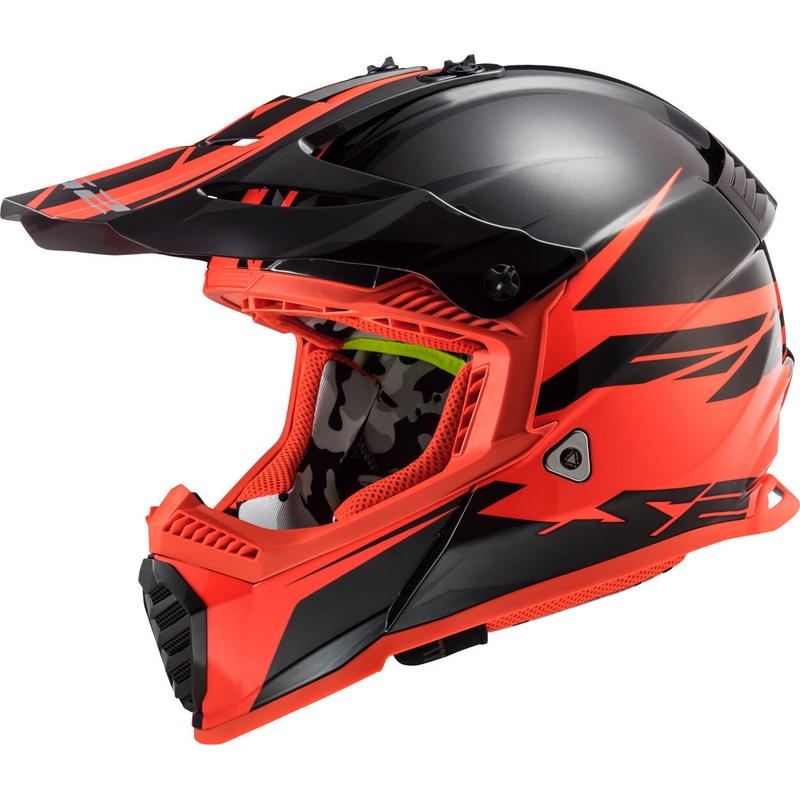 Motokrosová přilba LS2 MX437 Fast Evo Roar černo-červená výprodej