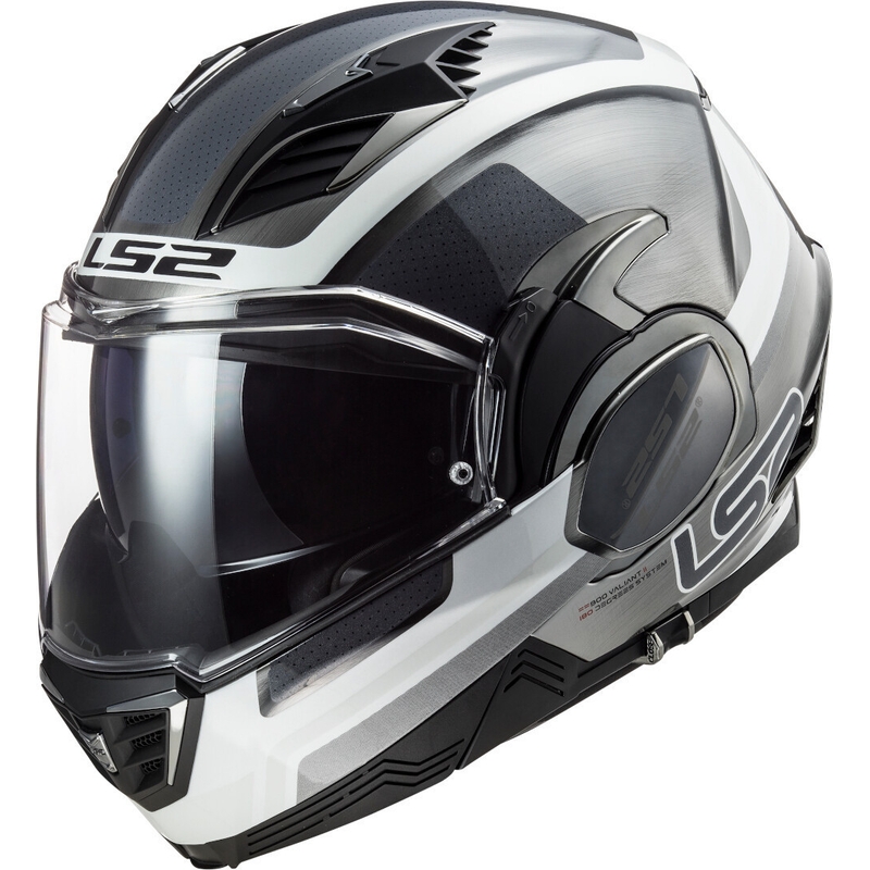 Překlápěcí přilba na motorku LS2 FF900 Valiant II Orbit Jeans černo-stříbrno-bílá