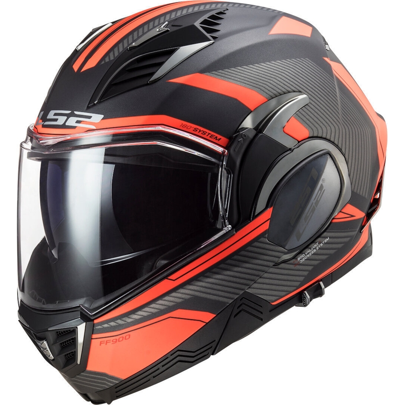 Překlápěcí přilba na motorku LS2 FF900 Valiant II Revo titanovo-fluo oranžová