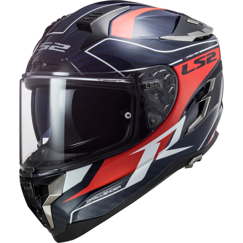Integrální přilba na motorku LS2 FF327 Challenger C Grid černo-modro-červená