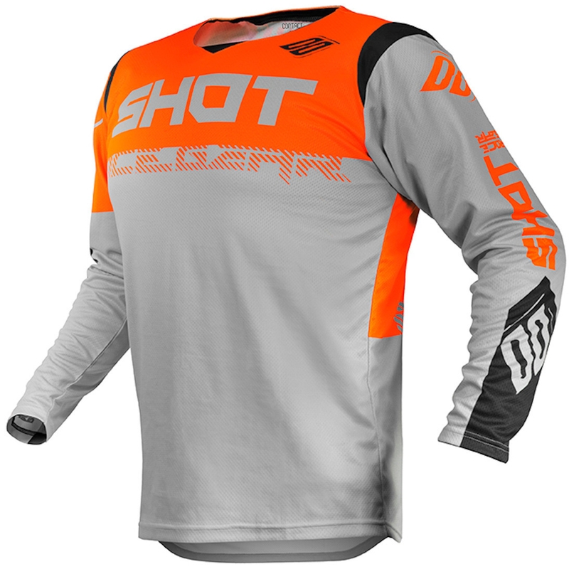 Motokrosový dres Shot Contact Trust šedo-černo-fluo oranžový výprodej