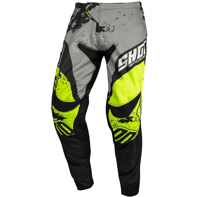 Motokrosové kalhoty Shot Contact Shadow šedo-černo-fluo žluté