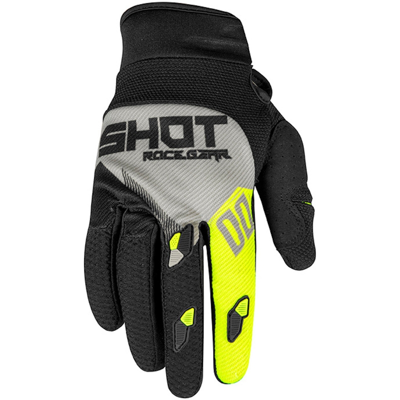 Motokrosové rukavice Shot Contact Trust černo-šedo-fluo žluté výprodej