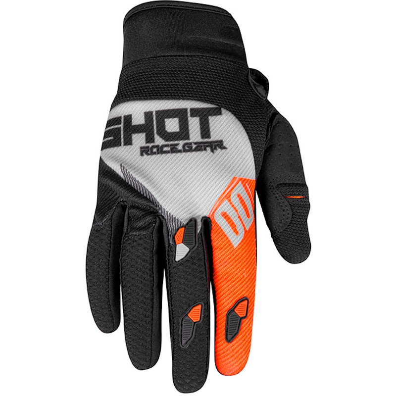 Motokrosové rukavice Shot Contact Trust černo-šedo-fluo oranžové výprodej