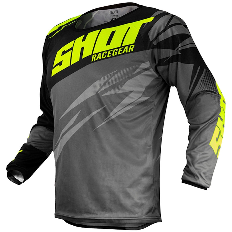 Motokrosový dres Shot Devo Ventury černo-šedo-fluo žlutý
