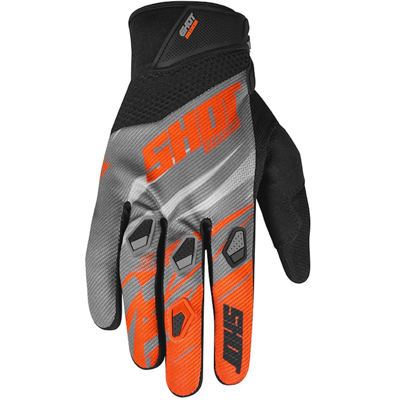 Motokrosové rukavice Shot Devo Ventury černo-šedo-fluo oranžové