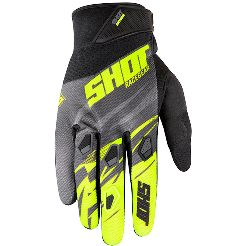 Motokrosové rukavice Shot Devo Ventury černo-šedo-fluo žluté