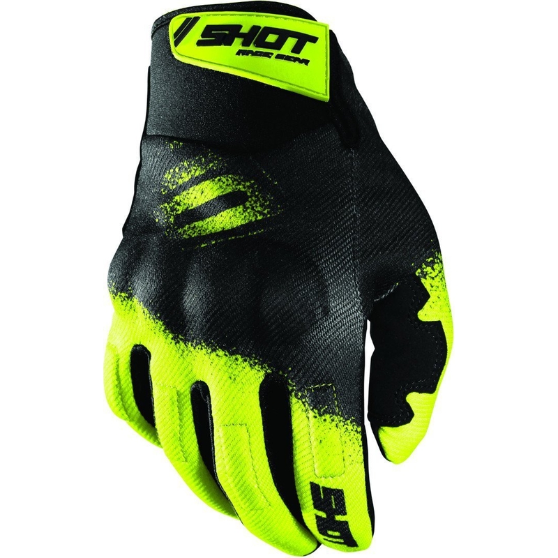 Motokrosové rukavice Shot Drift Smoke černo-fluo žluté výprodej