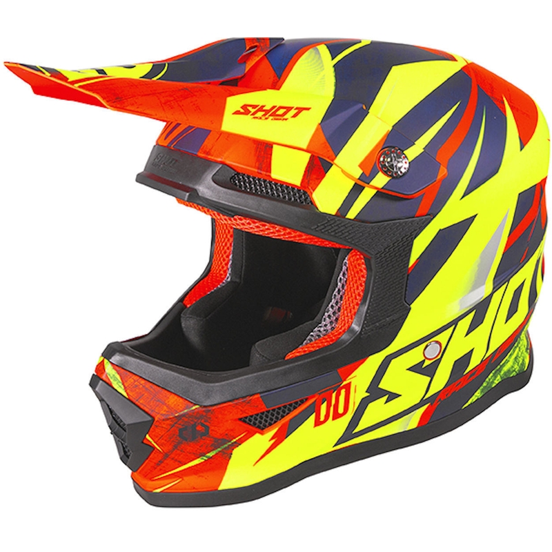 Dětská motokrosová přilba Shot Furious Ventury oranžovo-modro-fluo žlutá