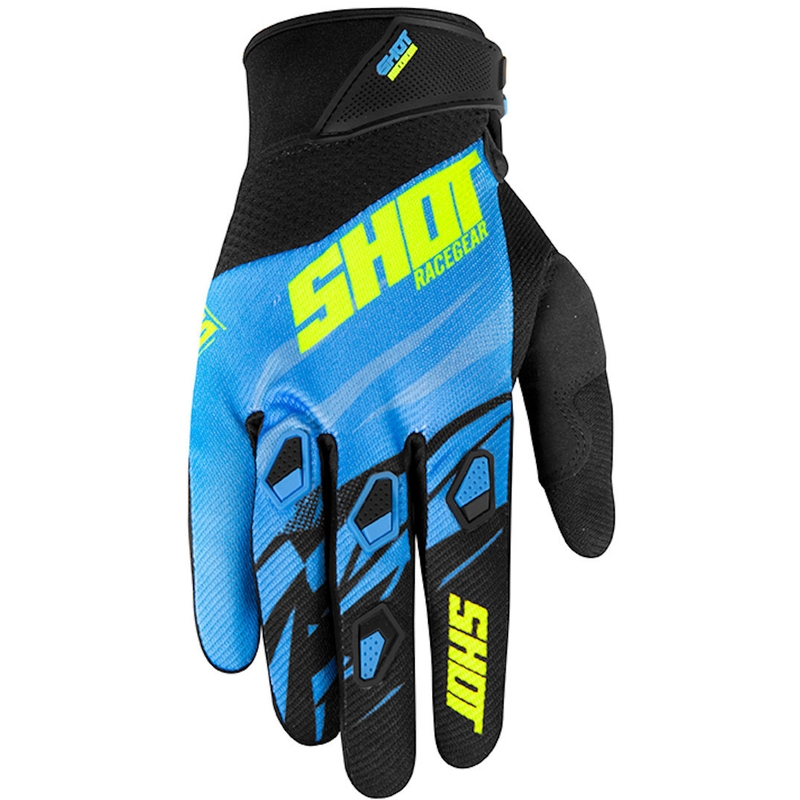 Dětské motokrosové rukavice Shot Devo Ventury modro-černo-fluo žluté výprodej