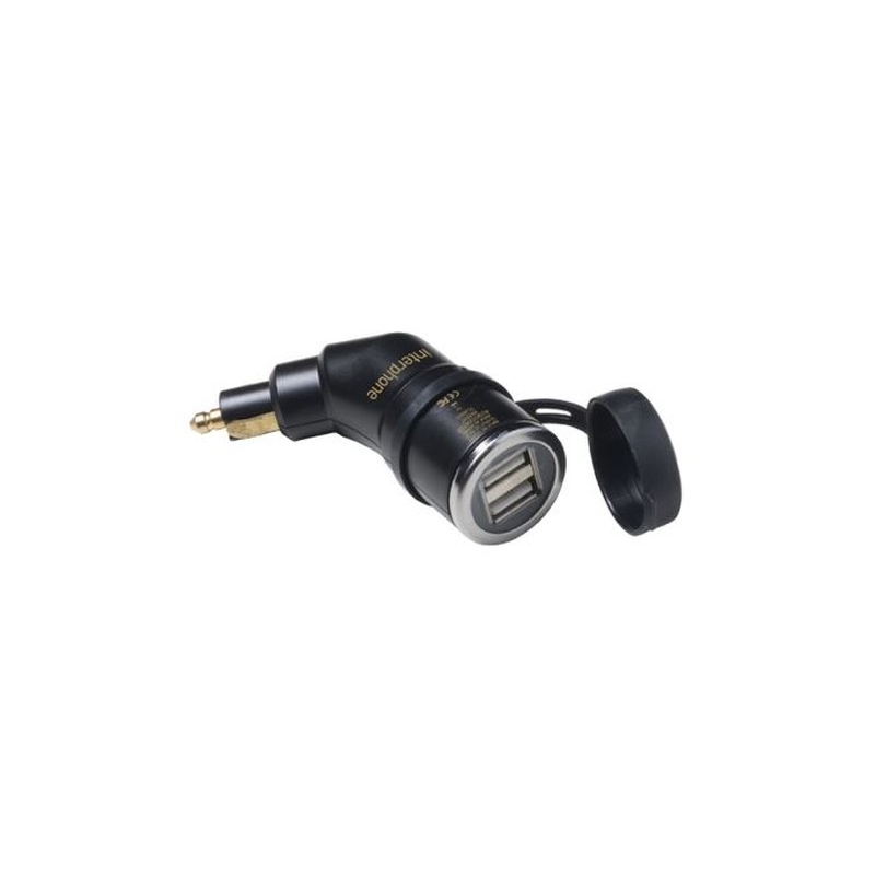 DIN adaptér Interphone s 2x USB výstupem pro motocykly, 2A