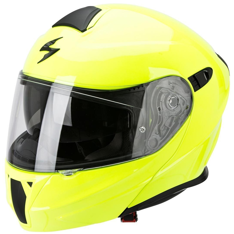 Moto přilba vyklopná Scorpion EXO-920 fluo žlutá
