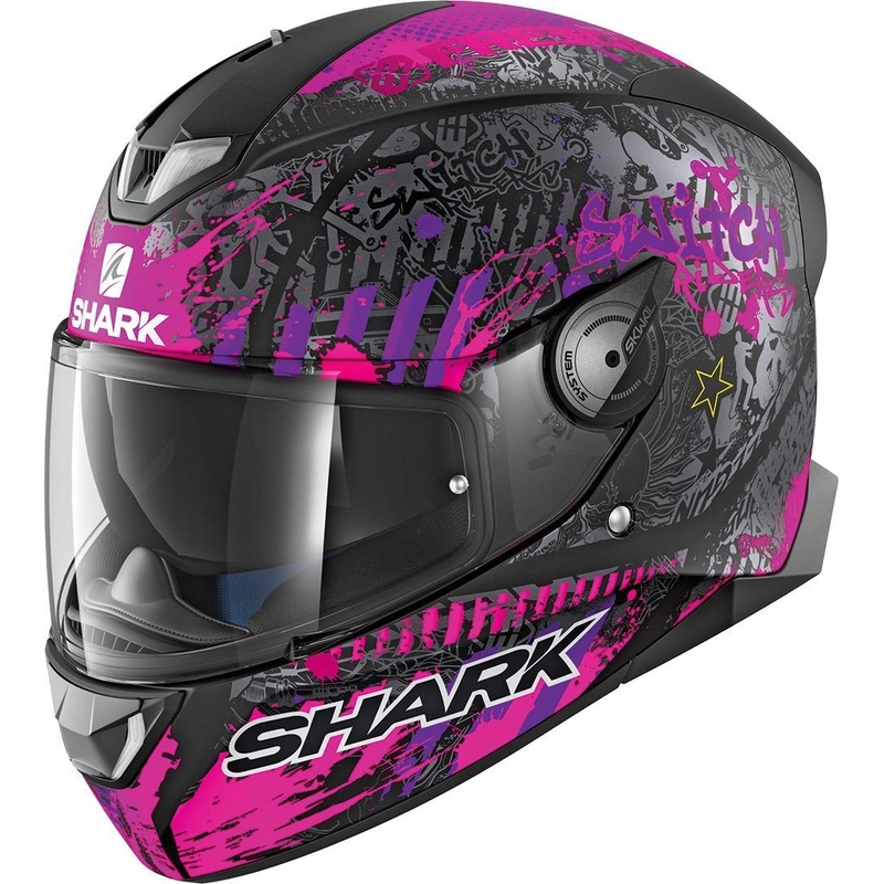 Integrální přilba SHARK SKWAL 2.2 Switch Riders 2 Mat Replica černo-fialová výprodej