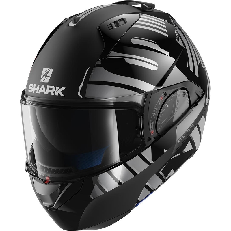 Překlápěcí přilba SHARK EVO-ONE 2 Lithion Dual černo-stříbrná