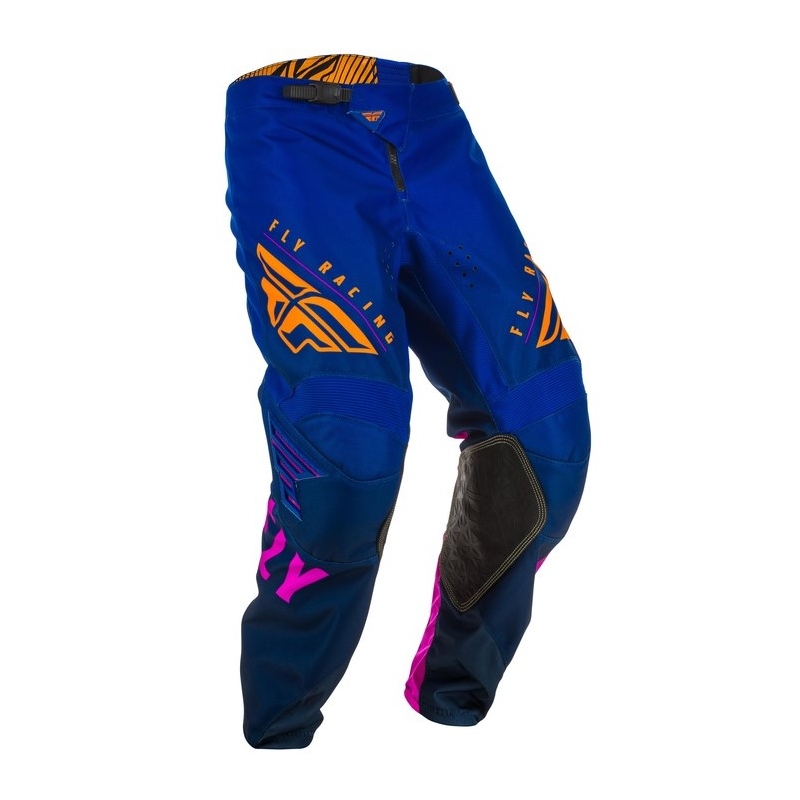 Motokrosové kalhoty FLY Racing Kinetic K220 černo-modro-oranžové