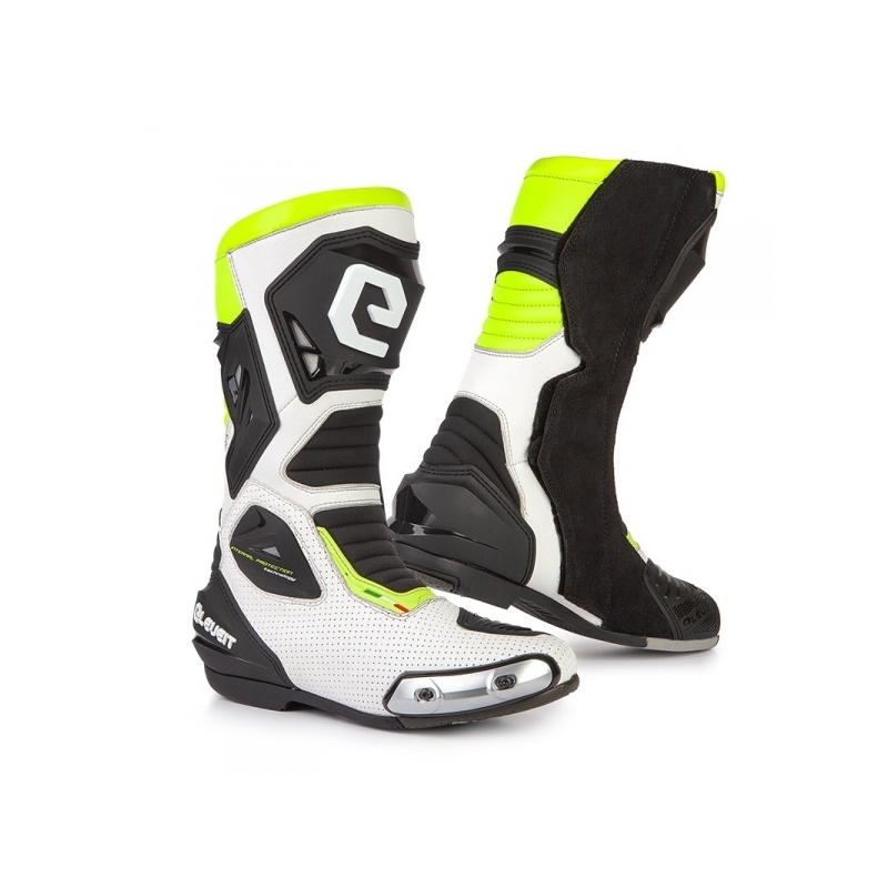 Boty na motorku Eleveit SP-01 bílo-černo-fluo žluté