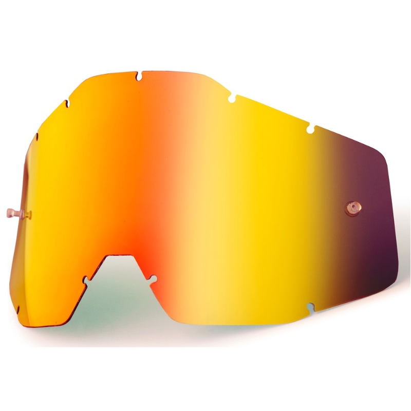 Červené chrom plexi pro motokrosové brýle 100% Racecraft/Accuri/Strata