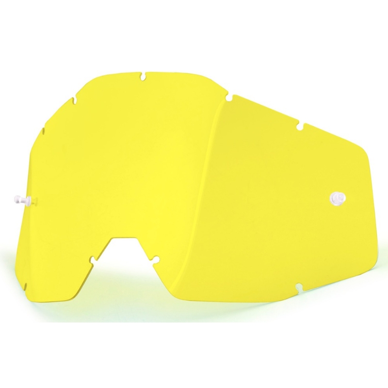 Žluté plexi pro motokrosové brýle 100% Racecraft/Accuri/Strata