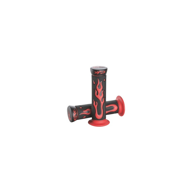 Gripy na řídítka plameny červené 22 mm