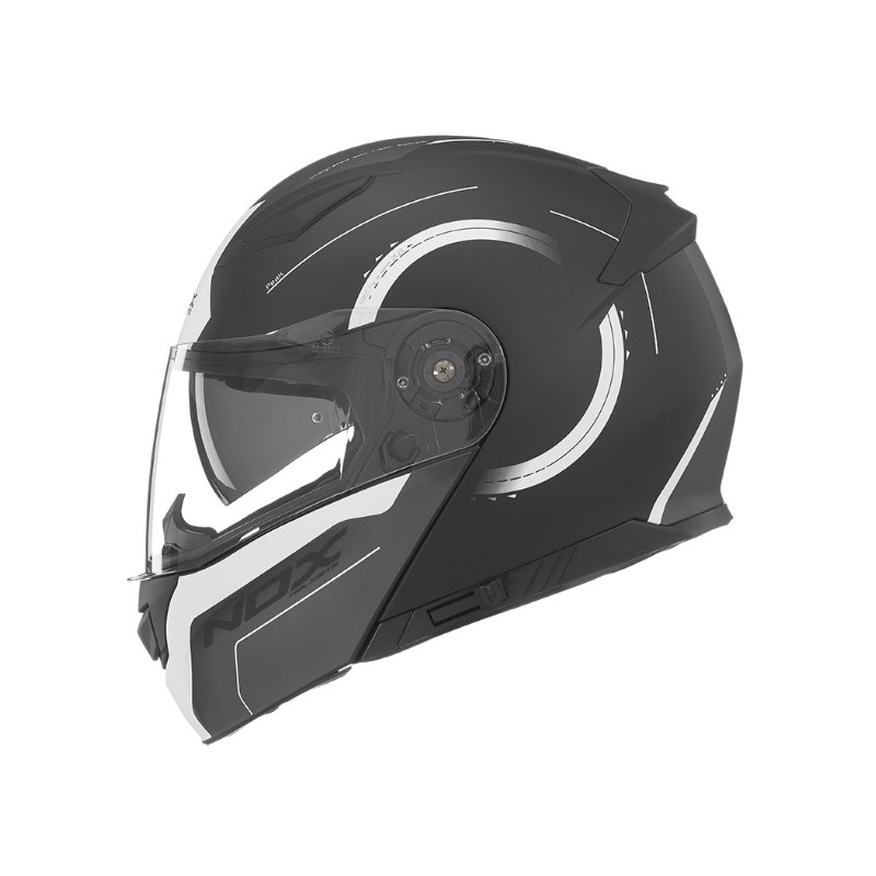 Vyklápěcí přilba na motorku NOX N965 Peak černo-bílá