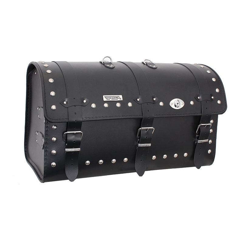 Kožený kufr na moto Chopper RSA-18B se zámkem
