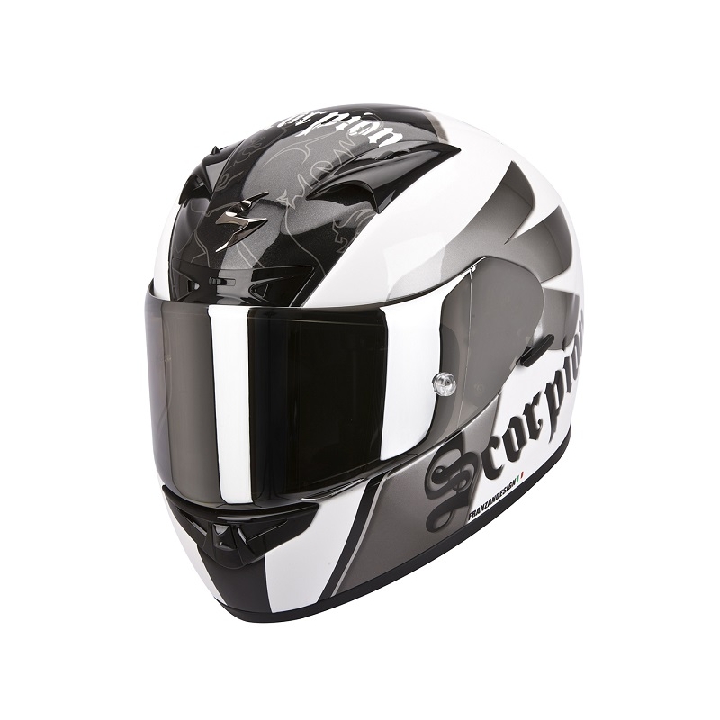 Integrální přilba na moto Scorpion EXO-710 Knight bílo-stříbrná výprodej